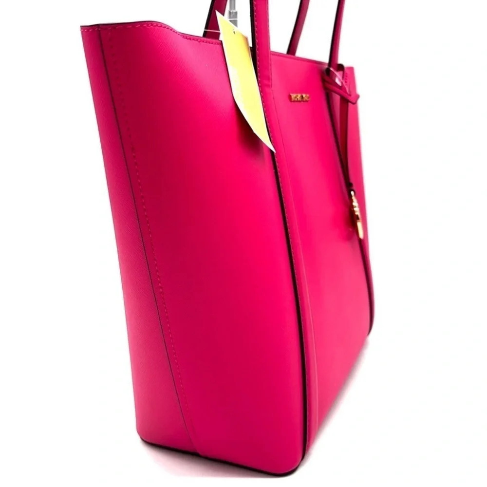 Michael Kors Pratt Large Signature Logo Tote Bag Electric Pink - Picture 5 of 10